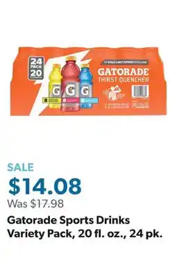 Sam's Club Gatorade Sports Drinks Variety Pack, 20 fl. oz., 24 pk offer