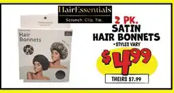 Ollie's SATIN HAIR BONNETS offer
