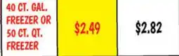Ollie's 40 CT. GAL. FREEZER OR 50 CT. QT. FREEZER offer