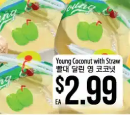 Hmart Young Coconut with Straw offer
