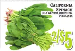 Trade Fair Supermarket CALIFORNIA SPINACH offer
