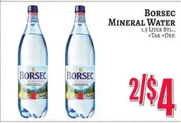 Trade Fair Supermarket BORSEC MINERAL WATER offer