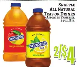 Trade Fair Supermarket Snapple All Natural Teas or Drinks offer