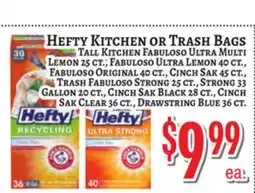 Trade Fair Supermarket HEFTY KITCHEN OR TRASH BAGS offer