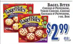 Trade Fair Supermarket BAGEL BITES Cheese & Pepperoni, Three Cheese, Cheese Sausage & Pepperoni offer