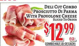 Trade Fair Supermarket DELI CUT COMBO PROSCIUTTO DI PARMA WITH PROVOLONE CHEESE offer
