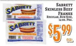 Trade Fair Supermarket Sabrett Skinless Beef Franks offer