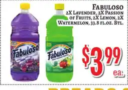 Trade Fair Supermarket FABULOSO 2X Lavender, 2X Passion OF Fruits, 2X Lemon, 2X WATERMELON offer