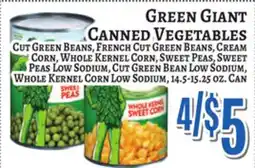 Trade Fair Supermarket Green Giant CANNED VEGETABLES offer