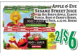 Trade Fair Supermarket APPLE & EVE SESAME STREET JUICE offer