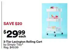 Michaels 3-Tier Lexington Rolling Cart by Simply Tidy offer
