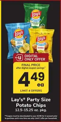 ACME Lay's Party Size Potato Chips offer