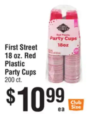 Smart & Final First Street Red Plastic Party Cups offer
