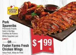 Smart & Final Pork Spareribs OR Foster Farms Fresh Chicken Wings offer