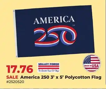 Runnings America 250 3' x 5' Polycotton Flag offer