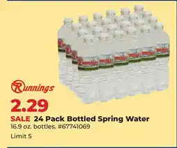 Runnings Runnings 24 Pack Bottled Spring Water offer