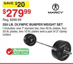 Dunham's Sports MARCY 250 LB. OLYMPIC BUMPER WEIGHT SET offer
