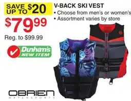 Dunham's Sports OBRIEN V-BACK SKI VEST offer