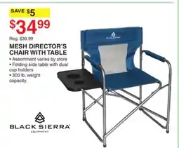 Dunham's Sports BLACK SIERRA MESH DIRECTOR'S CHAIR WITH TABLE offer