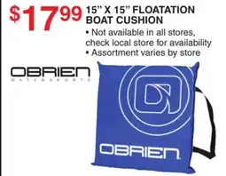 Dunham's Sports 15 X 15 FLOATATION BOAT CUSHION offer