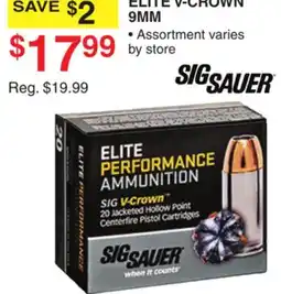 Dunham's Sports SIG SAUER ELITE V-CROWN 9MM offer