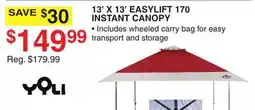 Dunham's Sports 13' X 13' EASYLIFT 170 INSTANT CANOPY offer