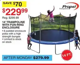 Dunham's Sports PROPEL 14' TRAMPOLINE WITH FUN-RING ENCLOSURE offer