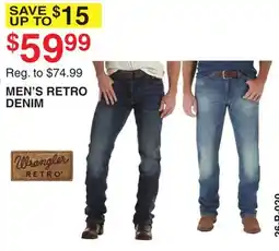 Dunham's Sports WRANGLER MEN'S RETRO DENIM offer