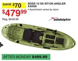 Dunham's Sports SUNDOLPHIN BOSS 10 SS SIT-ON ANGLER KAYAK offer