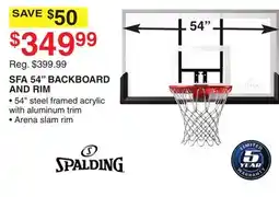 Dunham's Sports SPALDING SFA 54 BACKBOARD AND RIM offer