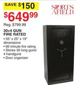 Dunham's Sports SPORTS AFIELD 30+4 GUN FIRE RATED offer