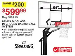 Dunham's Sports 881013 54 GLASS IN-GROUND BASKETBALL SYSTEM offer