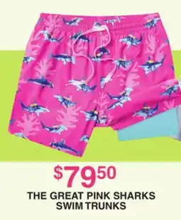 Dunham's Sports THE GREAT PINK SHARKS SWIM TRUNKS offer