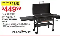 Dunham's Sports BLACKSTONE 36 GRIDDLE STATION WITH HOOD offer