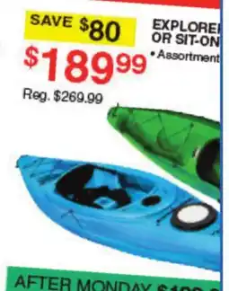 Dunham's Sports EXPLORE OR SIT-ON-TOP offer