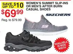 Dunham's Sports WOMEN'S SUMMIT SLIP-INS OR MEN'S AFTER BURN CASUAL SHOES offer