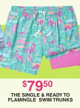 Dunham's Sports THE SINGLE & READY TO FLAMINGLE SWIM TRUNKS offer