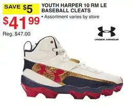 Dunham's Sports UNDER ARMOUR YOUTH HARPER 10 RM LE BASEBALL CLEATS offer