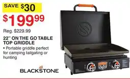 Dunham's Sports BLACKSTONE 22 ON THE GO TABLE TOP GRIDDLE offer