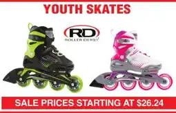 Dunham's Sports ROLLER DERBY YOUTH SKATES offer