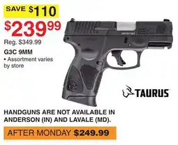 Dunham's Sports TAURUS G3C 9MM offer