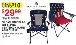 Dunham's Sports OLD GLORY FLAG OR ALPHA VENTBACK HARD ARM CHAIR offer