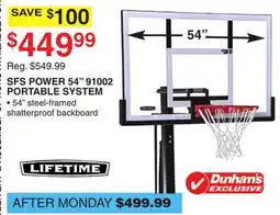 Dunham's Sports LIFETIME SFS POWER 54 91002 PORTABLE SYSTEM offer