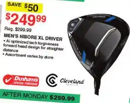 Dunham's Sports CLEVELAND MEN'S HIBORE XL DRIVER offer