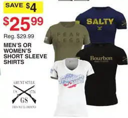 Dunham's Sports GRUNT STYLE MEN'S OR WOMEN'S SHORT SLEEVE SHIRTS offer