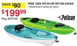 Dunham's Sports PELICAN RISE 100X SIT-IN OR SIT-ON KAYAK offer