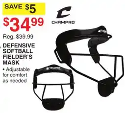 Dunham's Sports CHAMPRO DEFENSIVE SOFTBALL FIELDER'S MASK offer