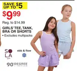 Dunham's Sports SOLA GIRLS' TEE, TANK, BRA OR SHORTS offer