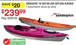 Dunham's Sports SUNDOLPHIN GROOVE 10 SIT-IN OR SIT-ON KAYAK offer