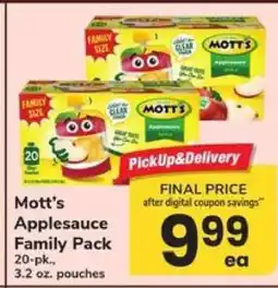 Safeway Mott's Applesauce Family Pack offer